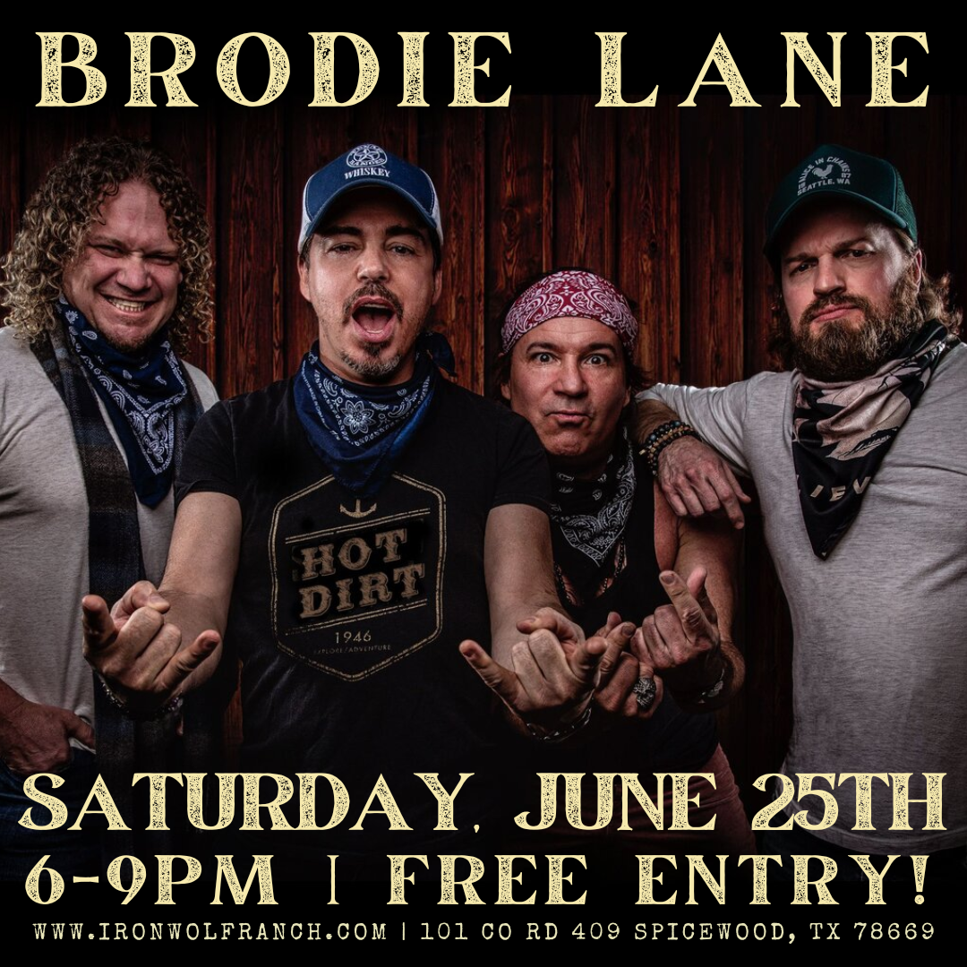 Brodie Lane band live at Iron Wolf June 25th, 2022 from 6-9pm