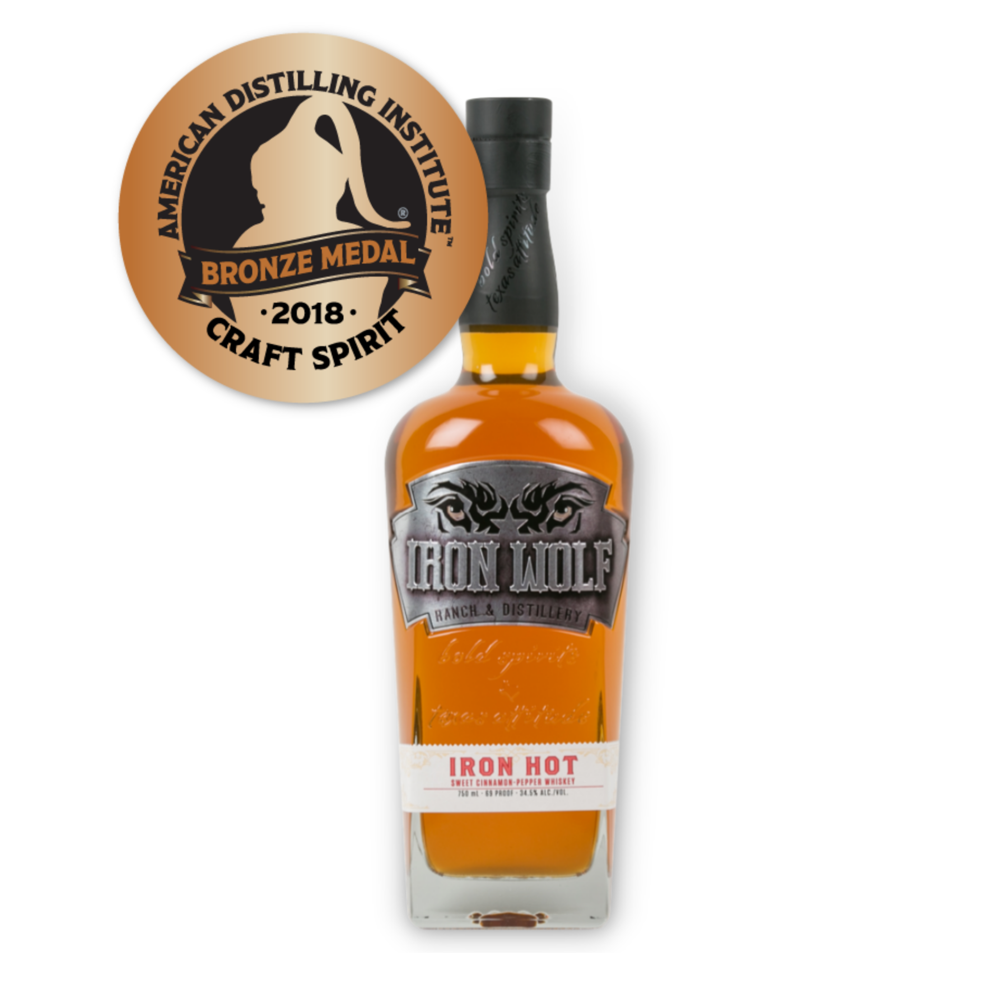 Iron Wolf Iron Hot cinnamon-pepper whiskey with American Distilling Institute Award
