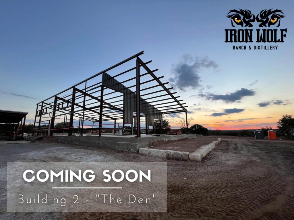 Construction progress photo of "The Den" at Iron Wolf, August 2022