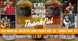Live music all Thanksgiving weekend at Iron Wolf Ranch and Distillery
