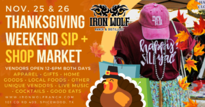 Iron Wolf Thanksgiving Sip & Shop outdoor market Nov. 25-26