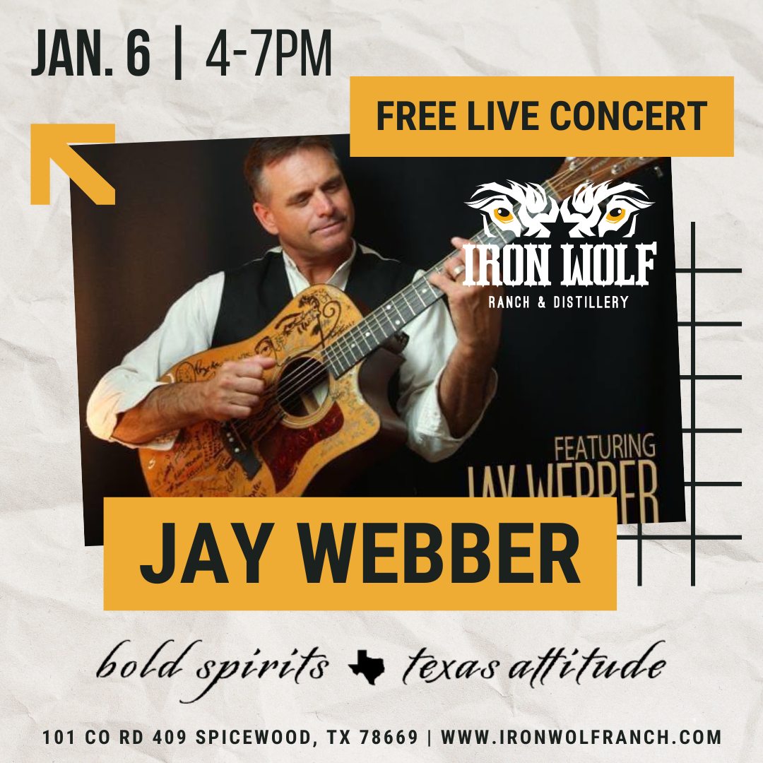 Promo image for Jay Webber live at Iron Wolf January 7th from 2-5pm