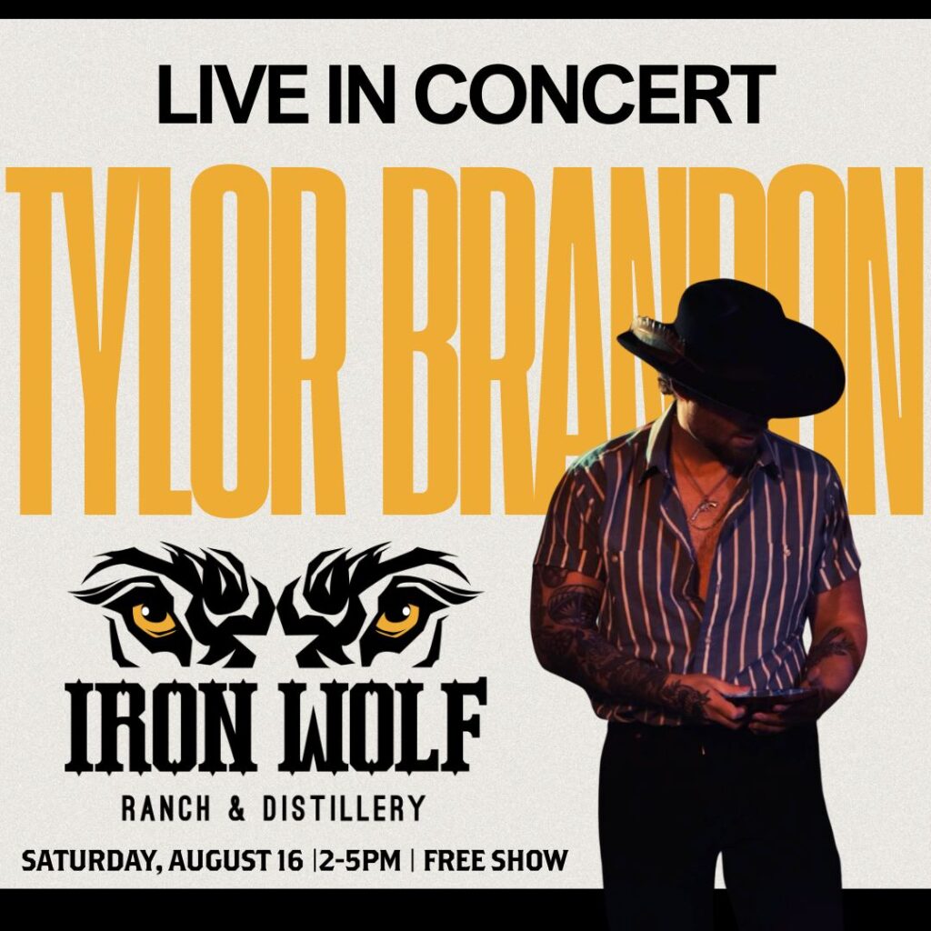 WEBSITE THUMBNAILS '25 (57) Tylor Brandon is having a live concert at Iron Wolf Ranch & Distllery